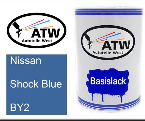 Nissan, Shock Blue, BY2: 500ml Lackdose, von ATW Autoteile West.